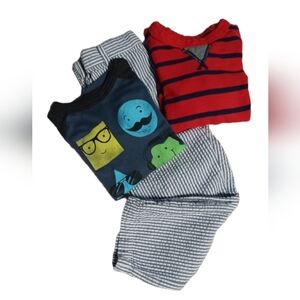 Boys Seer Sucker Pants and Long Sleeve Tees